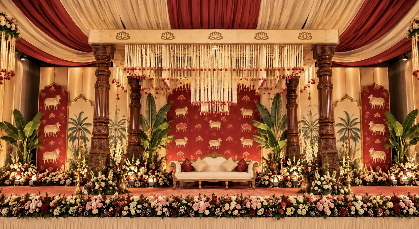 Traditional wedding decoration by Kovai Wedding Decorators